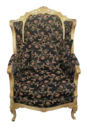 Living Room - Floral Black Accent Chair