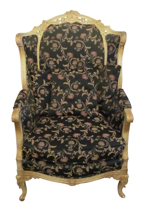 Living Room - Floral Black Accent Chair