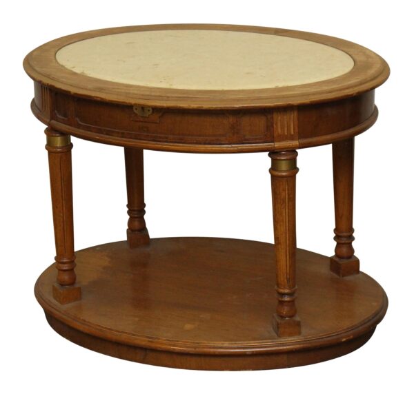 Living Room - Oval Side Table with Marble Top