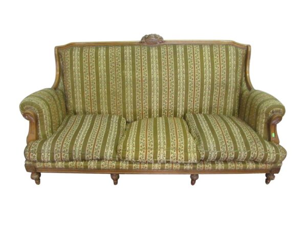 Living Room - Victorian Era 6 ft Carved Wood Couch