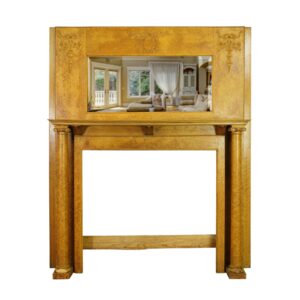Mantels - Antique Victorian Birds Eye Maple Mantel with Beveled Mirror