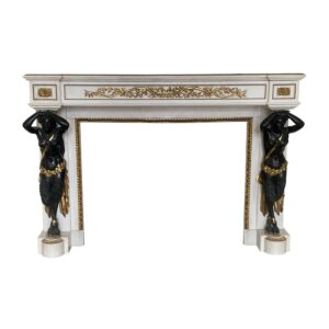 Marble Mantel - French Empire Bronze and Marble Figural Mantel