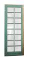 French door with 16 rectangular panels shown in a green-painted side view.