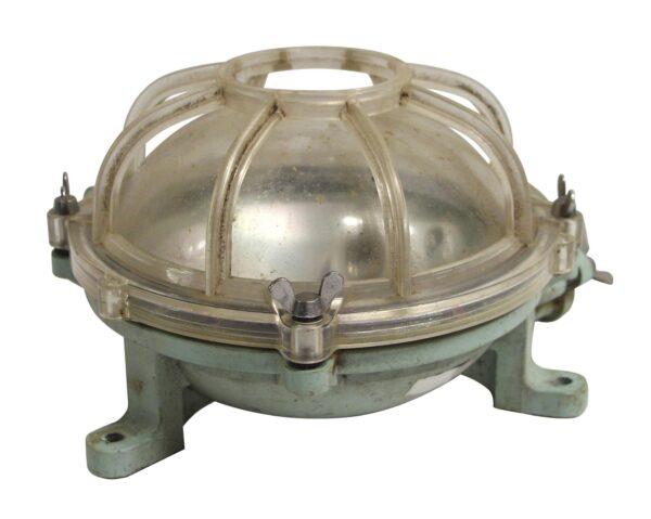 Nautical Lighting - Reclaimed Lucite Green & Clear Nautical Sconce