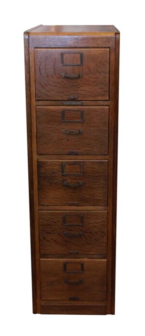 Office Furniture - Library Bureau Sole Makers Oak File Cabinet