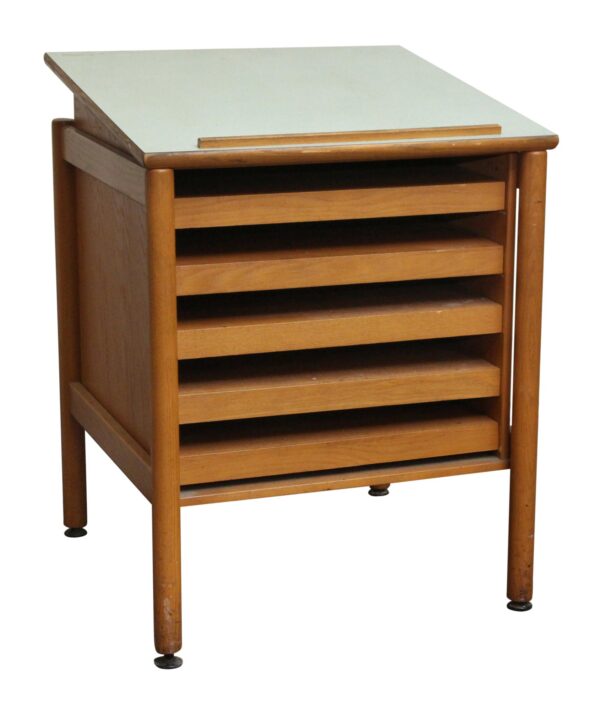 Office Furniture - Salvaged Blueprint Storage Drafting Table