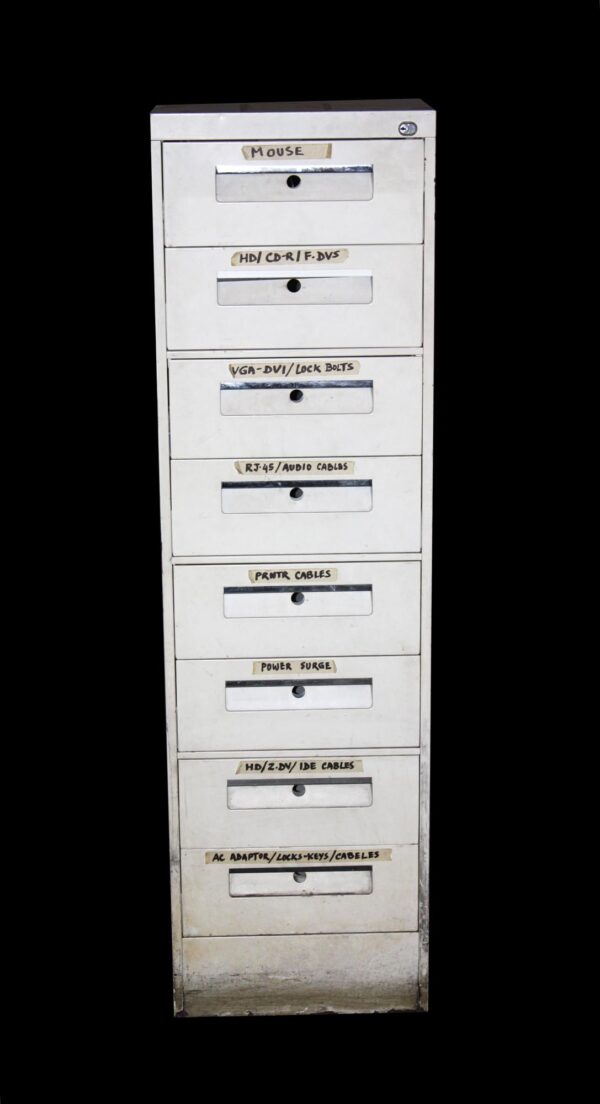 Office Furniture - Vintage White Utility Office File Cabinet