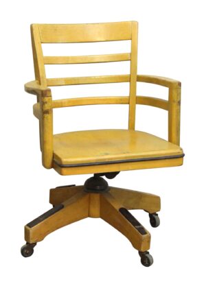 Office Furniture - Wood Swivel Chair with Wheels