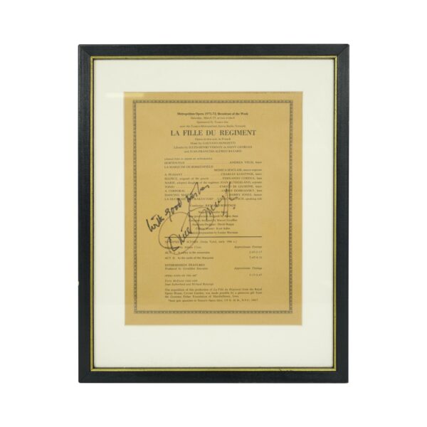 Other Wall Art  - Framed & Signed Metropolitan Opera La Fille Du Regiment Program