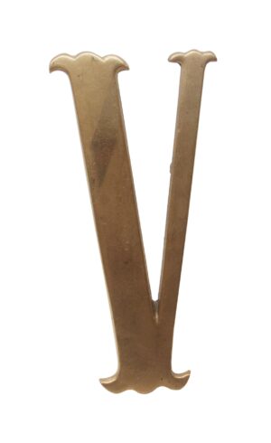 Other Wall Art  - Small 7.75 in. Solid Brass Letter V