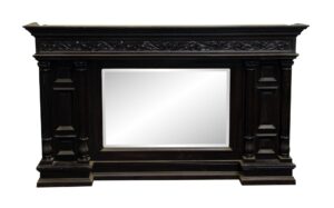 Overmantels & Mirrors - Antique Victorian Wood Overmantel with Beveled Mirror