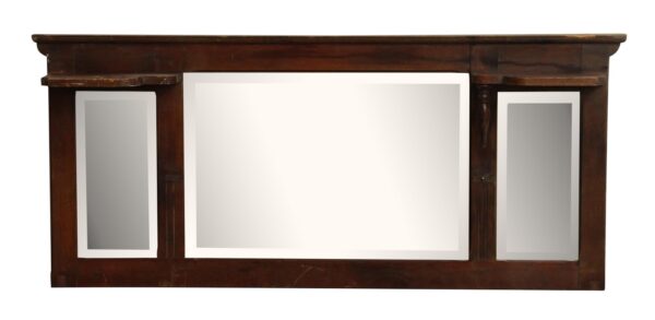 Overmantels & Mirrors - Wood Dresser Top With Beveled Mirrors