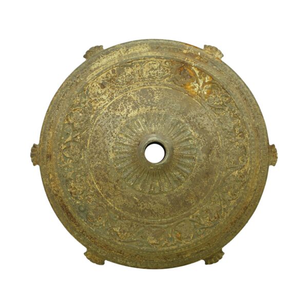 Patio Furniture - Reclaimed Ornate Round Cast Iron Patio Umbrella Flag Base