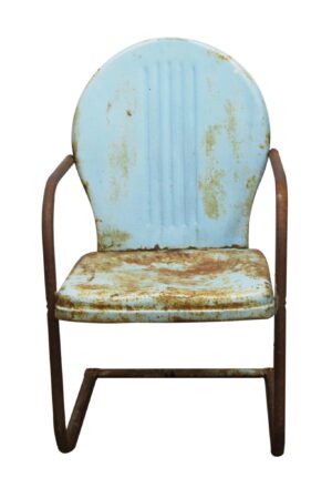 Patio Furniture - Vintage Blue Metal Garden Chair