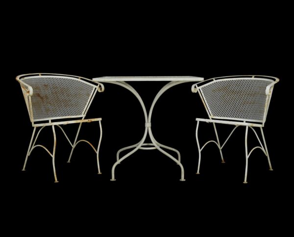 iron mesh patio chairs