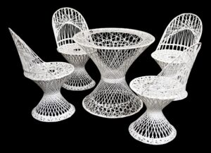 Patio Furniture - White Modern Wicker Patio Set