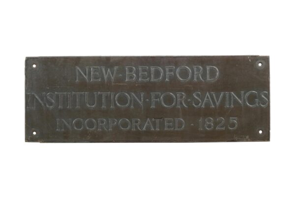 Plaques & Plates - New Bedford Institution For Savings Incorporated 1825 Bronze Plaque