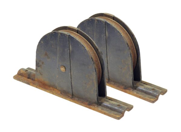 Pocket Door Hardware - Pair of Antique Iron Pocket Door Wheels