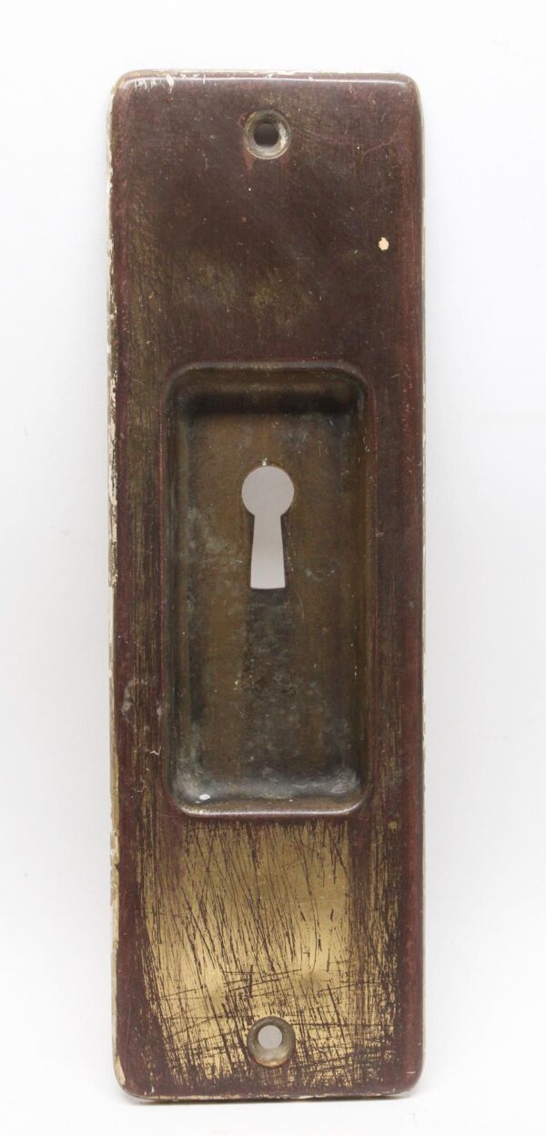 Pocket Door Hardware - Vintage Brass Yale Pocket Door Plate