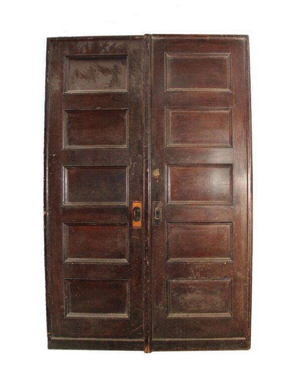 Pocket Doors - Antique 5 Pane Pocket Double Doors 84 x 55.75