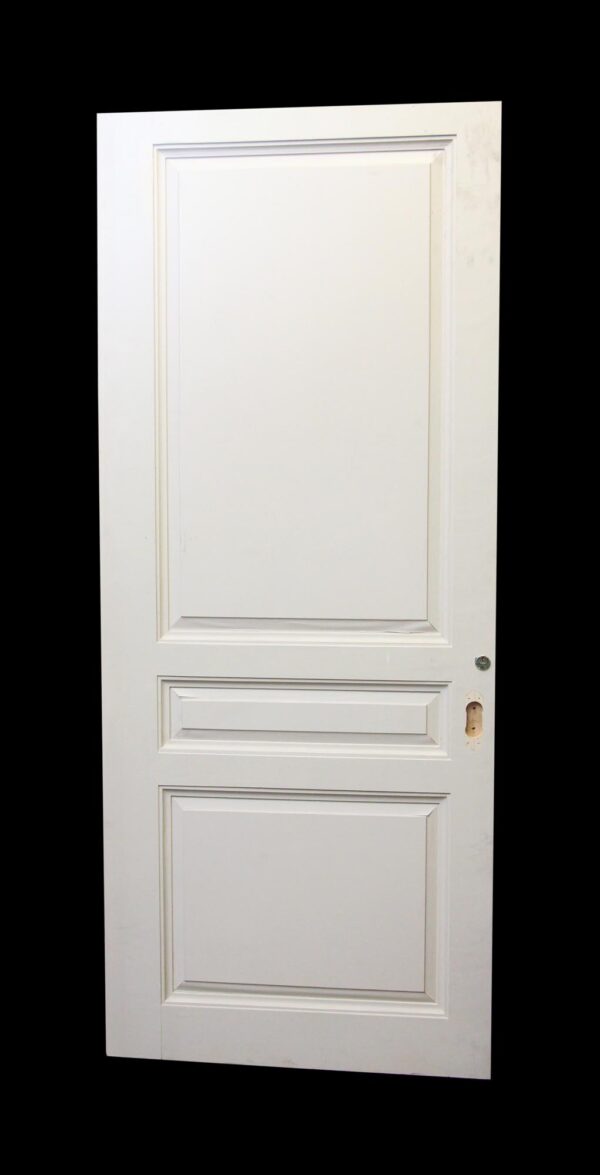 Pocket Doors - Vintage White 3 Panel Wood Pocket Door 87 x 36