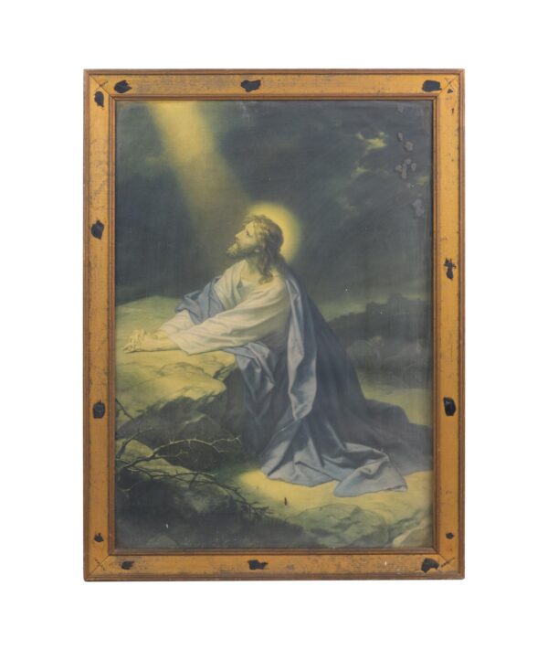 Prints - Vintage Colorful Print of Jesus Christ in Prayer