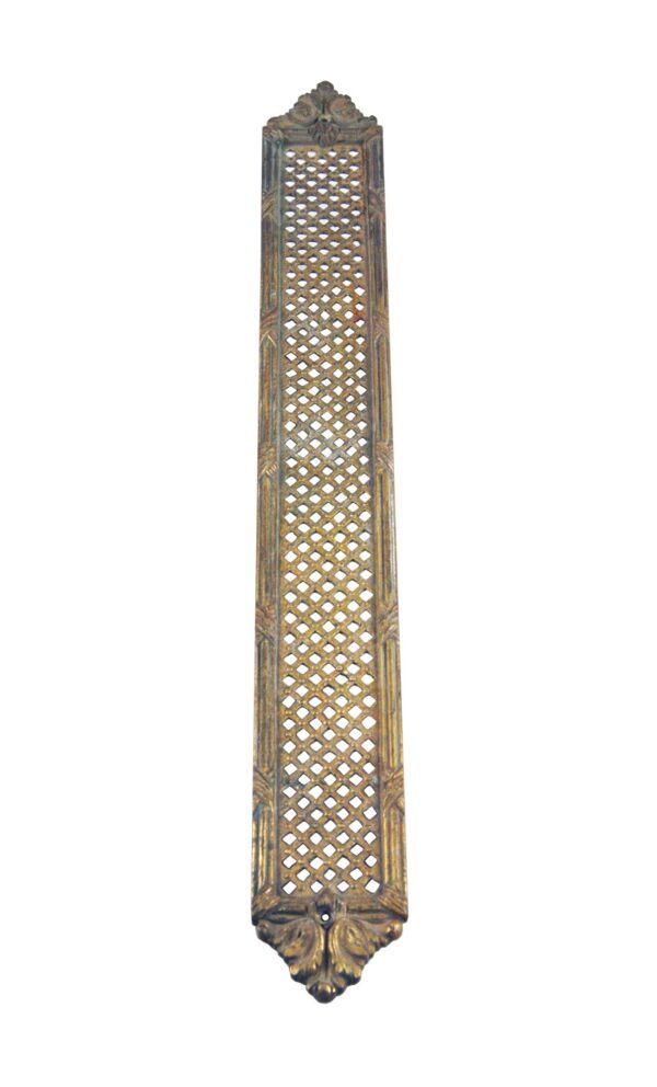 Push Plates - Antique 18.25 in. Brass Cut Out French Door Push Plate