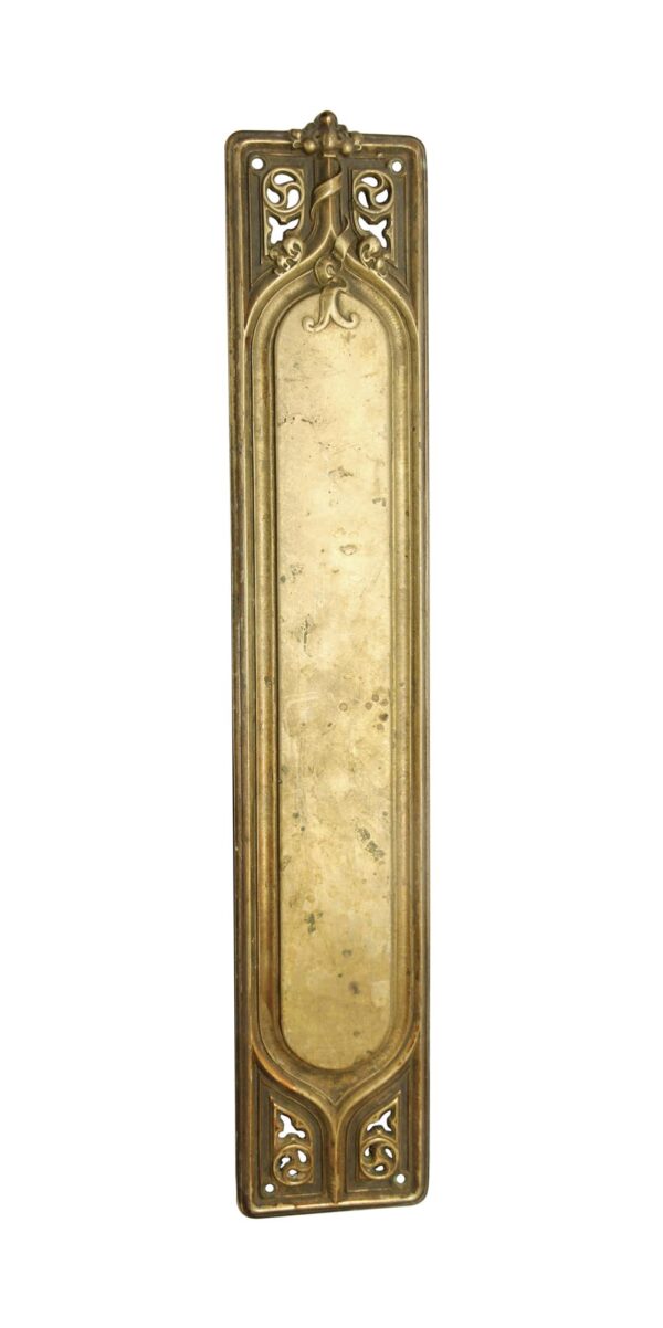 Push Plates - Antique Gothic 20 in. Cast Bronze Sargent Push Plate
