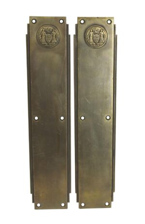 Push Plates - Pair of Art Deco Corbin Philadelphia Civic Center Push Plates