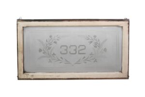 Reclaimed Windows - Early 1900s Etched Foliate Frosted Glass Window