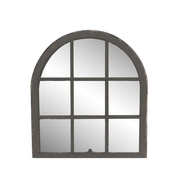 Reclaimed Windows - Early 20th Century Arched 9 Pane Window 35.5 x 32