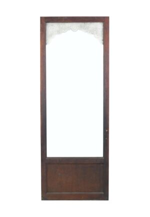 Reclaimed Windows - Frosted Art Deco Glass Walnut Cabinet Window