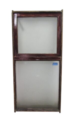 Reclaimed Windows - Large NYC Building Etched Greek Key Glass Window