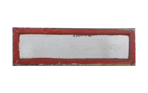 Reclaimed Windows - Metal Framed Chicken Wire Glass Transom Window 44.5 x 13.625