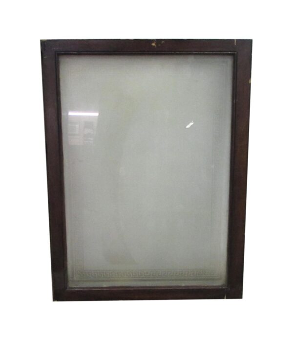 Reclaimed Windows - NYC Building Etched Greek Key Glass Window