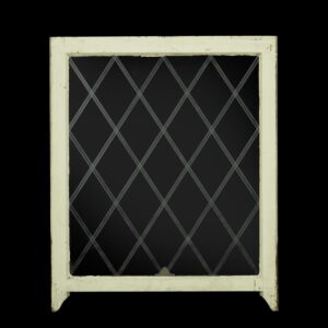 Reclaimed Windows - Reclaimed Etched Cross Pattern Glass Pine Sash Window 33 x 28