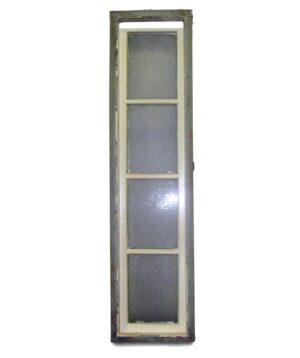Reclaimed Windows - Reclaimed Framed 4 Chicken Wire Glass Side Lite Window 77.5 x 19.25