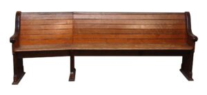 Religious Antiques - Slanted Wooden Pew
