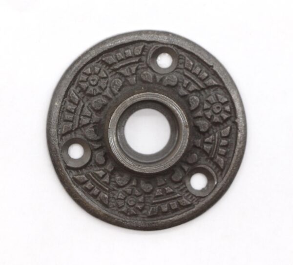 Rosettes - Victorian 2 in. Floral Black Cast Iron Door Rosette