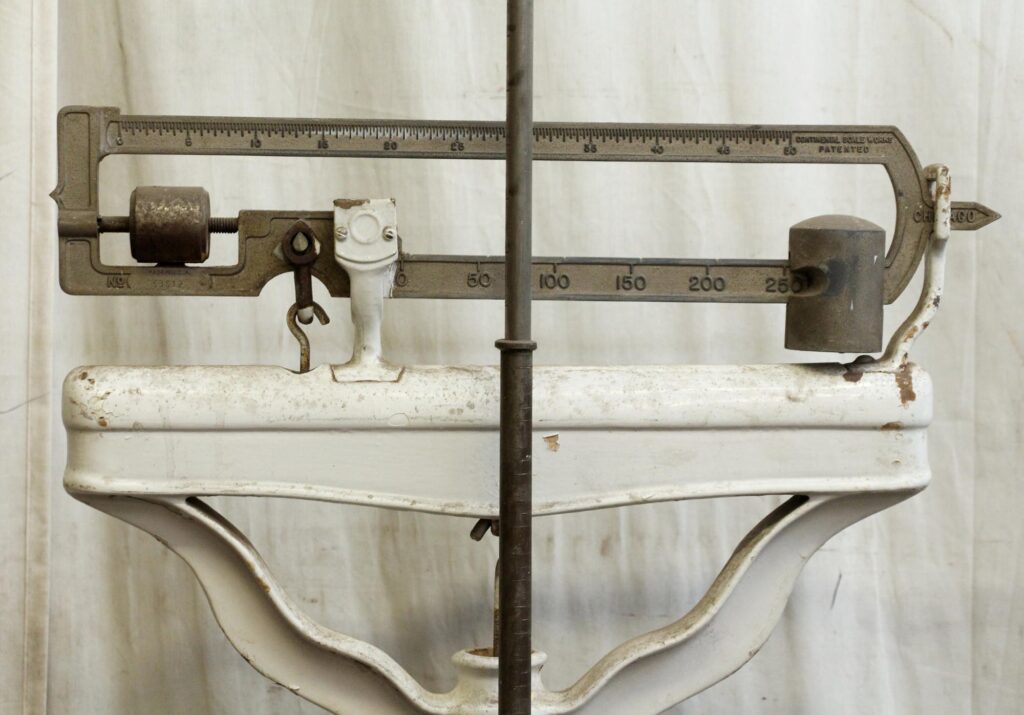 Antique Continental Scale Works Doctors Stand Up Scale | Olde Good Things