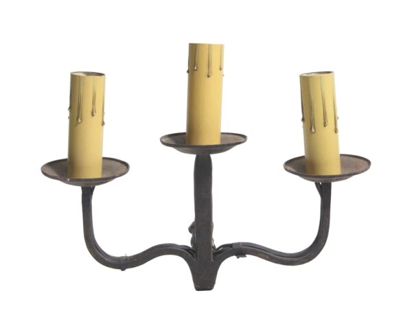 Sconces & Wall Lighting - Antique 3 Arm Wrought Iron Primitive Wall Sconce