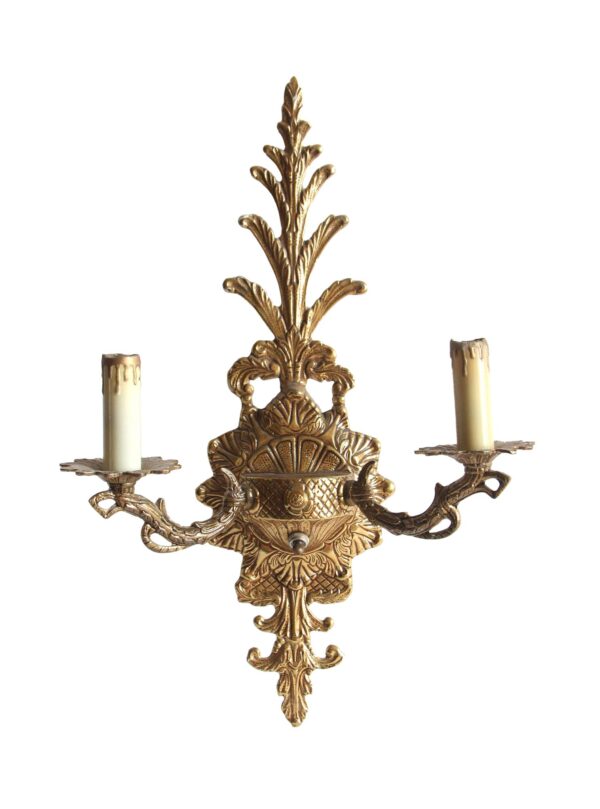 Sconces & Wall Lighting - French Cast Brass Foliage & Floral Design Wall Sconce Sconces & Wall Lighting - French Cast Brass Foliage & Floral Design Wall Sconce