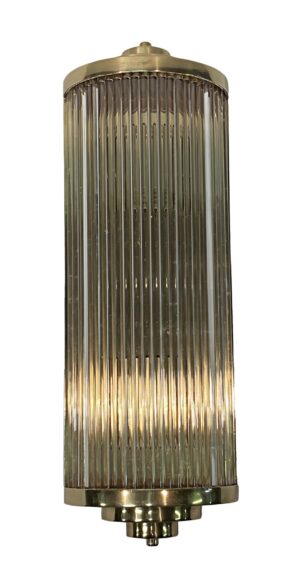 Sconces & Wall Lighting - Mid Century Polished Brass Glass Rod Wall Sconce
