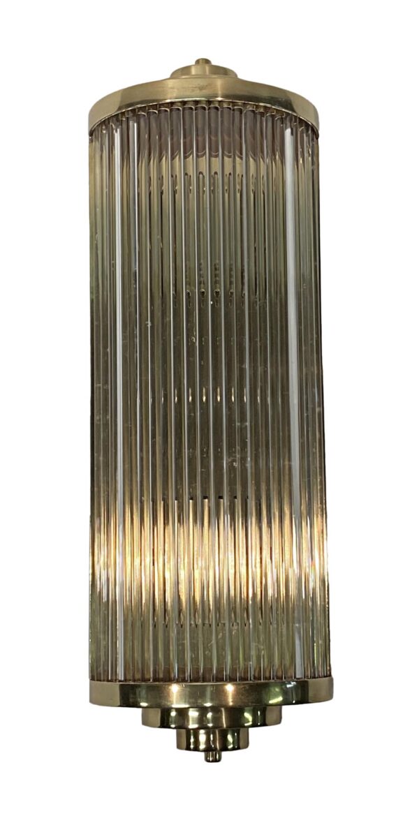 Sconces & Wall Lighting - Mid Century Polished Brass Glass Rod Wall Sconce