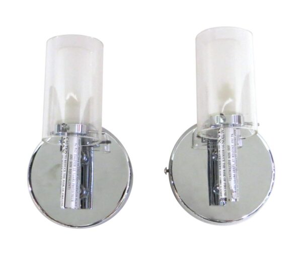 Sconces & Wall Lighting - Pair of Chrome Plated Glass Shades Modern Wall Sconces