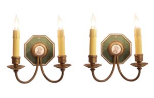 Sconces & Wall Lighting - Pair of Rare Antique Caldwell Victorian Figural Wall Sconces Sconces & Wall Lighting - Pair of Rare Antique Caldwell Victorian Figural Wall Sconces
