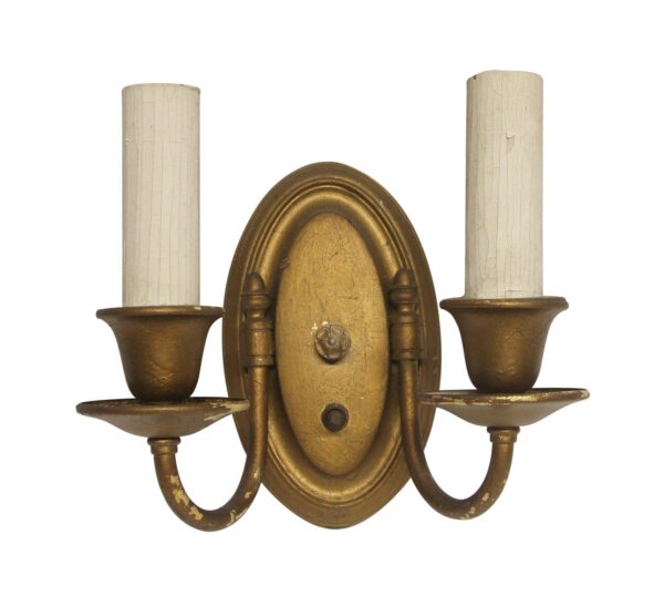 Sconces & Wall Lighting - Traditional Painted Gold Brass 2 Arm Sconces