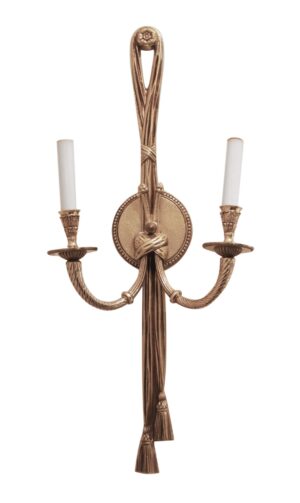 Sconces & Wall Lighting - Waldorf Astoria 2 Arm Cast Brass Ribbon Wall Sconce
