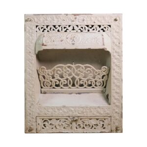 Screens & Covers - 19th Century Antique Victorian White Cast Iron Fireplace Insert