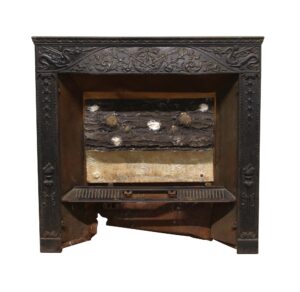 Screens & Covers - Antique Black Cast Iron Fireplace Wall Insert